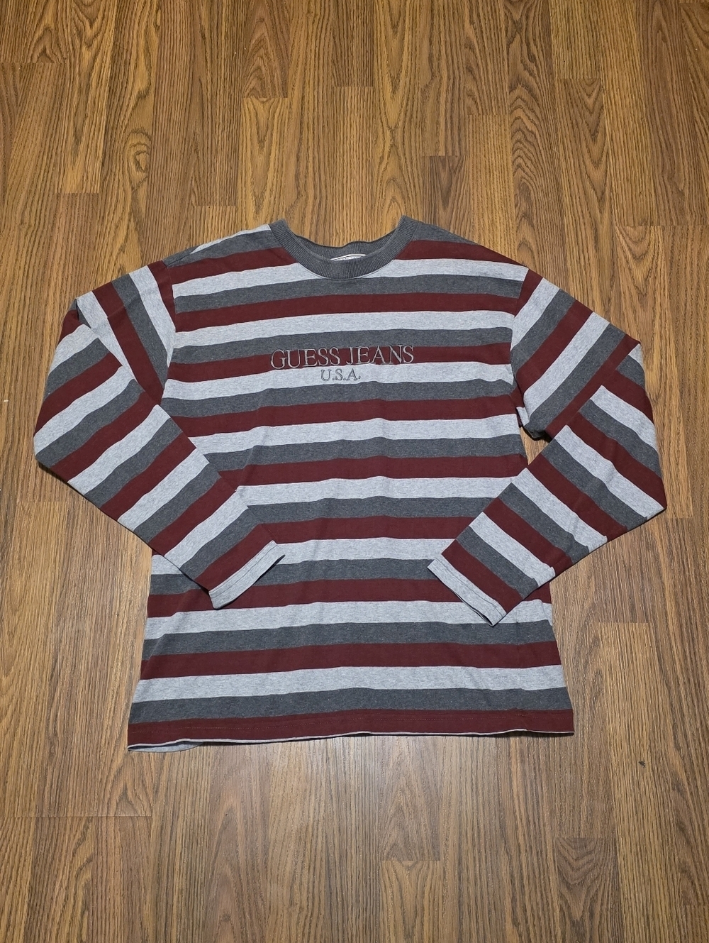 Vintage Guess Jeans USA 90s Striped Long Sleeve Shirt Made in Canada Small S/P